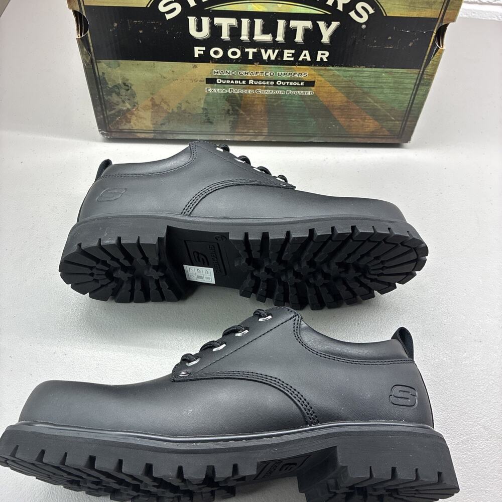 New Skechers Cool Cat Pixel Oxford Shoes Men's Size 8 Wide US Black 60101EW